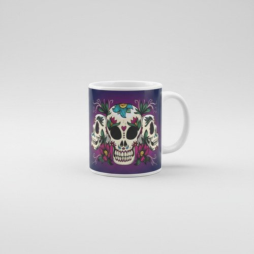 Taza De Calaveras Día De Muertos Ceramica