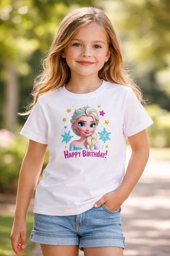 Playera Frozen Cumpleaños Infantil Personalizada