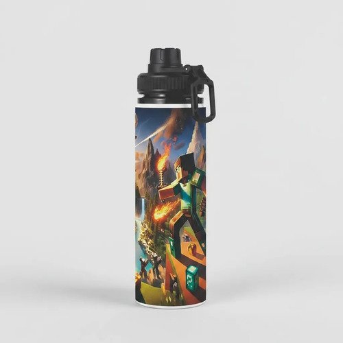 D_881744-MLM112744589932_062026-O.jpg Botella De Agua 750 Ml Aluminio - Minecraft