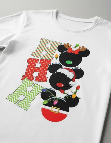 D_883577-MLM94240689198_102025-O.jpg Playera Infantil Mickey Mouse Navidad Ho Ho Ho