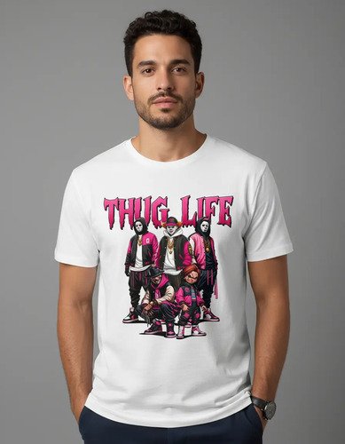 D_885607-MLM94494731395_102025-O.jpg Playera De Terror Para Halloween Unisex Thug Life Colección