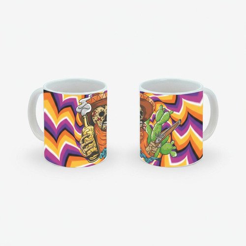 Taza De Calaveras Día De Muertos Ceramica