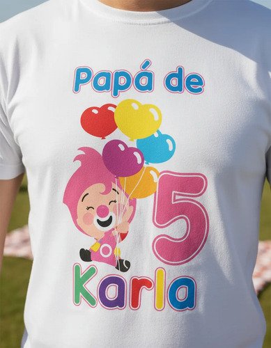 D_891377-MLM92406946755_092025-O.jpg Combo 3 Playeras De Plim Plim Globos Fiesta Papá Mamá Hijo