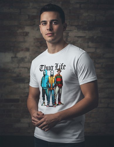 D_898480-MLM94713547933_102025-O.jpg Playera De Terror Para Halloween Unisex Thug Life Colección