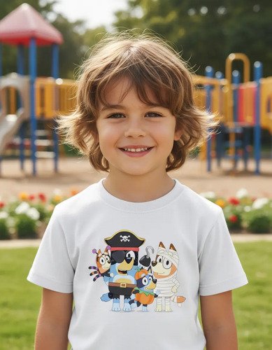D_898580-MLM93868859192_102025-O.jpg Playera Bluey Halloween Piratas Infantil