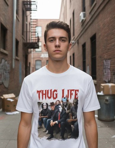 D_901343-MLM94702279369_102025-O.jpg Playera De Terror Para Halloween Unisex Thug Life Colección
