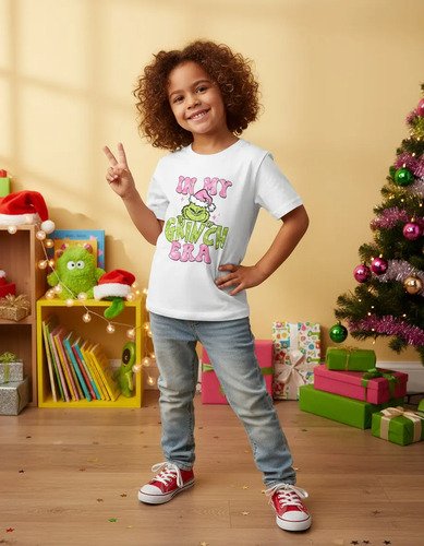 D_902465-MLM94702469015_102025-O.jpg Playera Infantil Navideña En Mi Era De Grinch