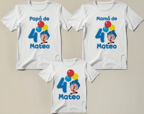 D_903593-MLM85168587150_052025-O.jpg Combo 3 Playeras De Plim Plim Globos Fiesta Papá Mamá Hijo