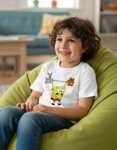 Playera Infantil Bob Esponja Pesas Gym