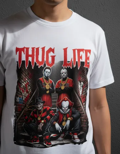 D_930071-MLM94724169809_102025-O.webp Playera De Terror Para Halloween Unisex Thug Life Colección