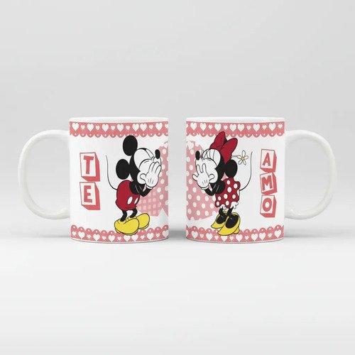 Taza Mickey Mouse Y Minnie 325 Ml Blanca