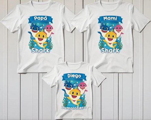 Combo 2 Playeras Unisex + 1 Playera Infantil De Baby Shark