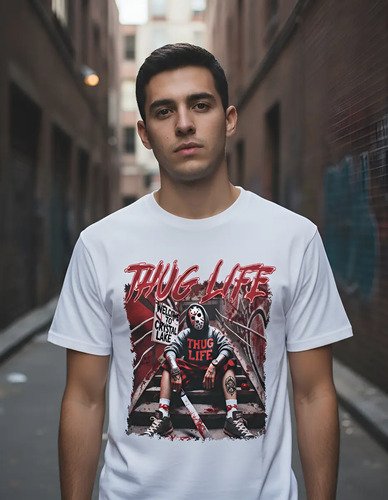 D_950483-MLM94068844882_102025-O.jpg Playera De Terror Para Halloween Unisex Thug Life Colección