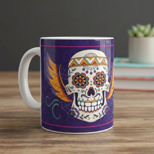 Taza De Calaveras Día De Muertos Ceramica