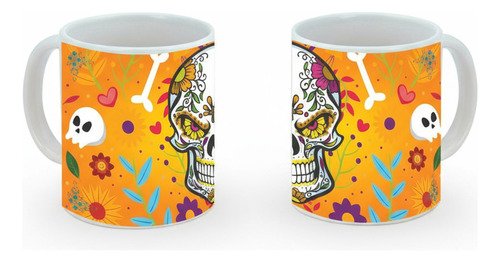 Taza De Calaveras Día De Muertos Ceramica