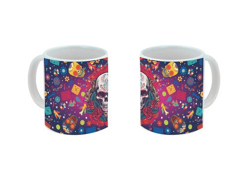 Taza De Calaveras Día De Muertos Ceramica