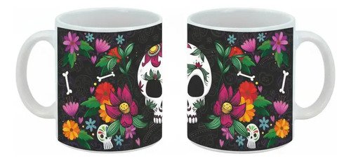 Taza De Calaveras Día De Muertos Ceramica