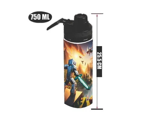 D_965247-MLM112744587610_062026-O.webp Botella De Agua 750 Ml Aluminio - Minecraft