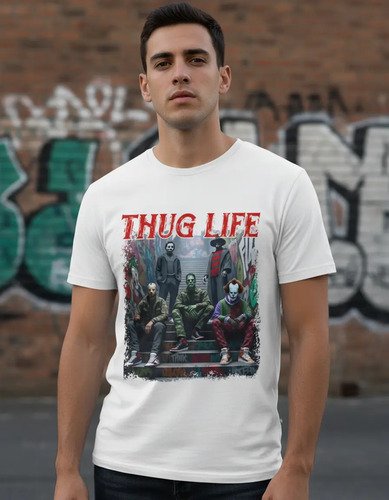 D_970005-MLM94721625963_102025-O.jpg Playera De Terror Para Halloween Unisex Thug Life Colección
