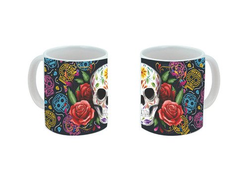 Taza De Calaveras Día De Muertos Ceramica