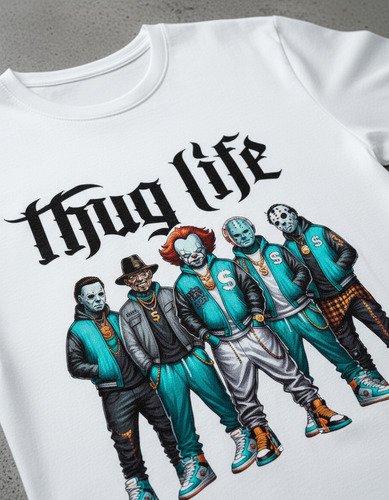 D_975689-MLM94734126053_102025-O.jpg Playera De Terror Para Halloween Unisex Thug Life Colección