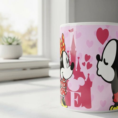 Taza Mickey Mouse Y Minnie 325 Ml Blanca