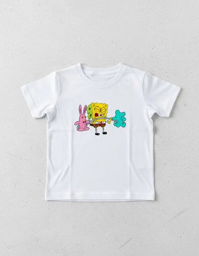 Playera Infantil Bob Esponja Pesas Gym