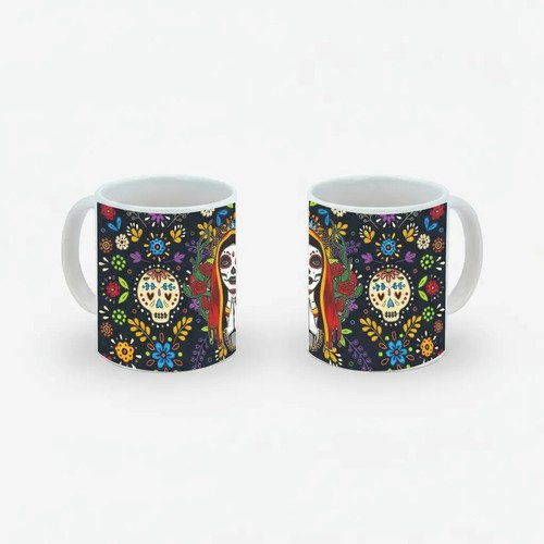 Taza De Calaveras Día De Muertos Ceramica