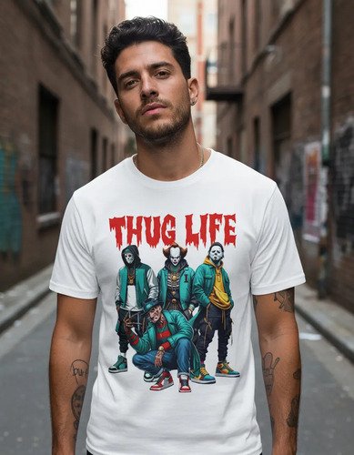 D_996672-MLM94277392546_102025-O.jpg Playera De Terror Para Halloween Unisex Thug Life Colección