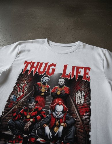 D_998839-MLM94292643868_102025-O.jpg Playera De Terror Para Halloween Unisex Thug Life Colección