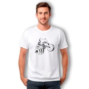 Playera Pitbull Sosteniendo una Pesa GYM