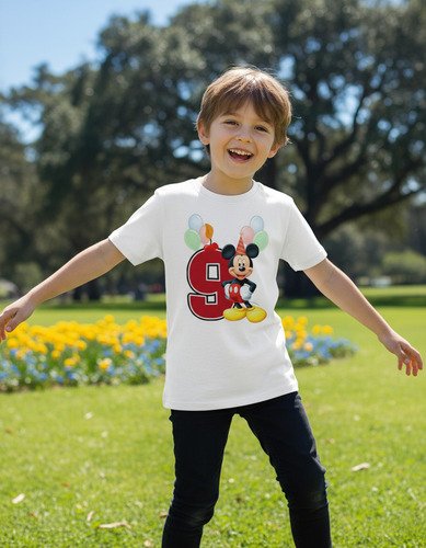 Playera Mickey Mouse Numeros Del 1 Al 10 Cumpleaños Infantil