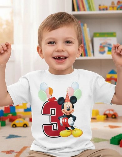 Playera Mickey Mouse Numeros Del 1 Al 10 Cumpleaños Infantil