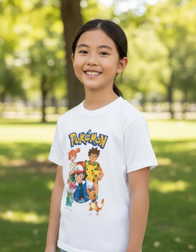 Playera Infantil De Pokemon Ash, Brock Y Misty