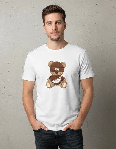 D_621682-MLM95510827695_102025-O.jpg Playera Blanca Con Diseño De Oso