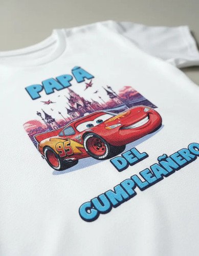 Combo 3 Playeras Y Pañalero Cars Mamá Papá Hermana Y Bebe