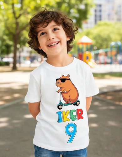 D_625141-MLM92742096952_092025-O.jpg Playera Infantil Capibara Para Cumpleaños