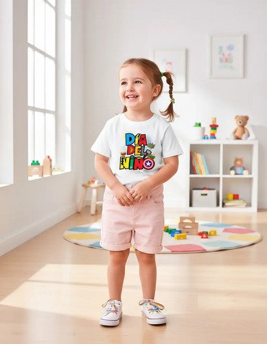 Playera Dia Del Niño Super Heroes Infantil Imagen Sublime