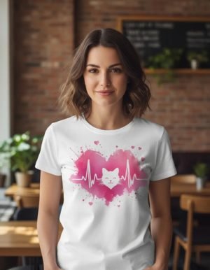 Playera De Corazon Latidos Gatito