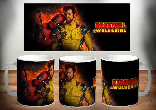 Taza Deadpool 3 Wolverine Ceramica 355 Ml
