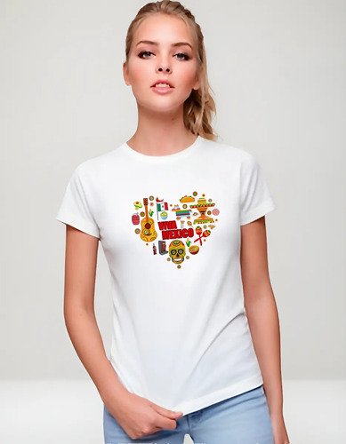 D_631941-MLM90916687720_082025-O.jpg Playera Viva México Corazón Unisex Fiestas Patrias