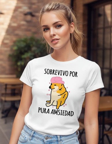 D_642735-MLM95601265289_102025-O.jpg Playera Cheems Perrito Sobrevivo Por Pura Amsiedad