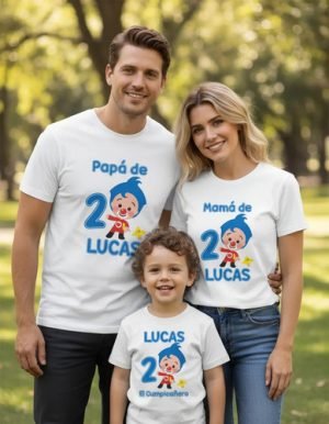 Combo 3 Playeras Plim Plim Papa Mama E Hijo Cumpleaños