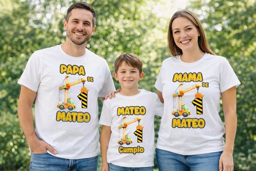 D_655338-MLM109899719585_032026-O.jpg Kit De 3 Playeras Personalizadas De Grúa Para Cumpleaños