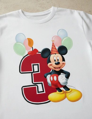 Playera Mickey Mouse Numeros Del 1 Al 10 Cumpleaños Infantil