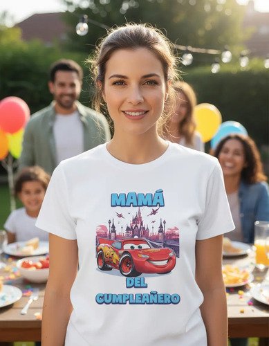Combo 3 Playeras Y Pañalero Cars Mamá Papá Hermana Y Bebe