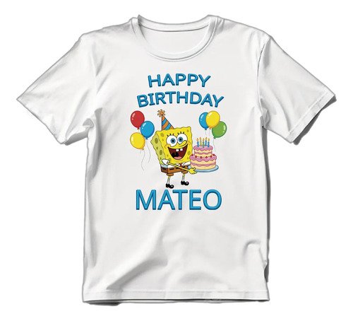D_668574-MLM108277499689_032026-O.jpg Playera Infantil Bob Esponja Cumpleaños