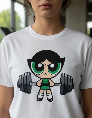 D_673113-MLM92037673128_092025-O.jpg Playera Bellota Gym Mode Chicas Superpoderosas