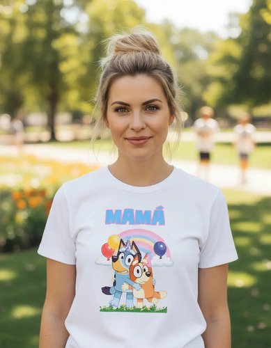 D_673477-MLM94100864679_102025-O.jpg Combo 8 Playeras Y 1 Pañalero Bluey Mamá Papá Hermana Y Bebe