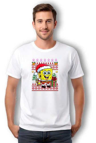 Playera Unisex De Navidad Bob Esponja